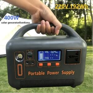 400W 휴대용 파워스테이션 220V 192Wh 파워뱅크 LiFePO4 태양광 발전기 야외 에너지 캠핑 RV 백업