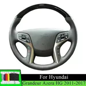 현대 그랜저 아제라 HG 20112017 OEM 자동차용 인조 가죽 DIY 핸들 커버 통기성