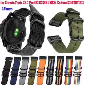 Epix Pro Gen 2 용 퀵 핏 나일론 스마트 워치 스트랩, Garmin Fenix 7X 7 6X 6 Pro 5 5X Plus용 시계 밴드,