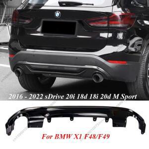 BMW F48 F49 X1 2016-2022 M-퍼포먼스 스타일 글로스 블랙 리어 디퓨저 립 듀얼 배기구 자동차 액세서리 튜