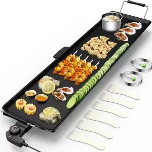 DORTALA 35인치 전기 그릴 테판야키 팬케이크 바비큐용 논스틱 초대형 요리 접시 온도 조절이 가능한 실내
