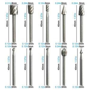 강 전기 조각 밀링 커터 10개 목공용 로터리 파일 DIY 루터 광택 헤드 홀 드릴 액세서리