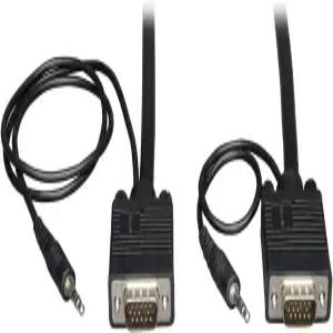 트립 라이트 VGA 동축 모니터 케이블 오디오 포함 고해상도 RGB HD15 및 3.5mm M/M 6피트 P504-006