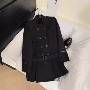 세군다 여친 롱 블랙 모직 가을 아우터 코트 DOS3