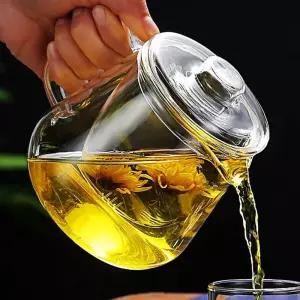 찻주전자 전기포트 심플 차포트 내열유리 녹차 미니 850ml