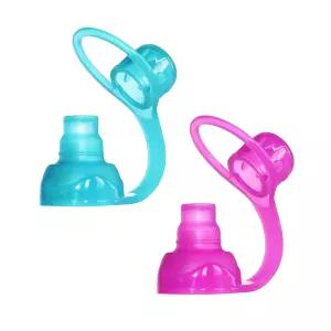 추미 소프트십 용 파우치 캡 2개입 아기 이유식 흘림 방지 실리콘 뚜껑 BPA 프리 아쿠아 퍼플