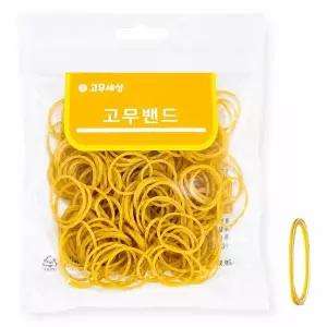 한양 노랑 고무밴드 40x1.4mm(대) 사무용 노란 고무줄