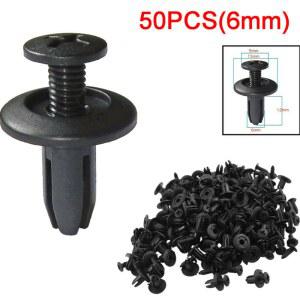 리벳못 50PCS 6MM 리벳 블랙 머드 푸시 가드 클립 차량용 범퍼