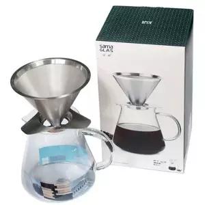 핸드 서버 800ml 여과기 포트 드립 드리퍼 커피 WFLSZBO
