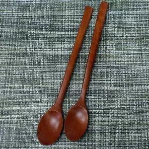 대추목 옻칠 롱티스푼 20cm 2P 타원 우드 볶음주걱 요리스푼 조리용