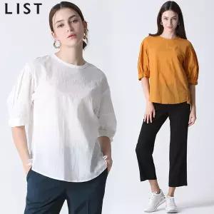 [리스트(LIST)] 코튼 벌룬 슬리브 블라우스 (택가격: 168000원)