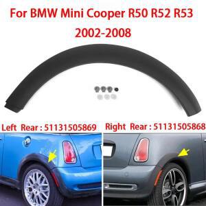 BMW 미니 R50/R52/R53 2002-2008 리어 휠 아치 트림용 무광 블랙 ABS 플라스틱 머드가드 아이브로우 커버 1