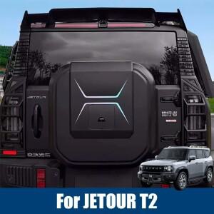 JETOUR T2 Shanhai 2024 스페어 타이어 커버 경고 스티커 자동차 그릴 빛나는 문자 외관 액세서리