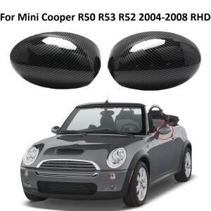 탄소 섬유 자동차 사이드 백미러 커버 캡 쉘로, 미니 쿠퍼 R50 R53 R52 2004 2005 2006 2007 2008 RHD 드라