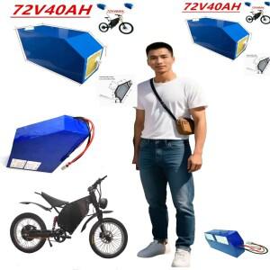 전기 오토바이 5000W 키트용 72V 40Ah 고출력 리튬 배터리 BMS 및 5A 포함)