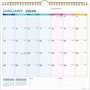 월 캘린더 2026-2027 - 지금부터 2027년 진행 12 x 17 18개월 2026년 큰 블록 두꺼운 종이 휴일 할 일 및