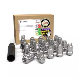 휠 액세서리 부품 20개 M12x1.25 12x1.25 스레드 자동차 스플라인 1.38 35mm 길이 러그 너트 크롬 헥스