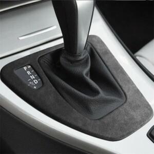 스웨이드 가죽 자동차 기어 시프트 패널 커버 BMW 3 시리즈 E90 2005-2012 트림