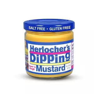 Herlocher의 디핑 머스타드 달콤하고 톡 쏘는 딥 8온스 병 텐 프리 소금 무지방 완벽한 프레첼 스낵 미국산