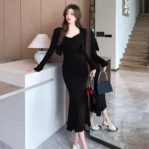 여자원피스 봄가을 고급 힙스터 원피스 시크 나시 세트 가디건 머메이드 심쿵