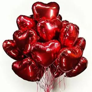 30개의 빨간 하트 풍선 18 포일 러브 마일라 발렌타인 데이를 위한 데이 장식 결혼 파티 배경 생일 용품