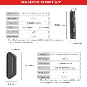 100%  Ninebot ES1 배터리 스마트 전동 스쿠터 내장 어셈블리 36v 5200mAh 공급