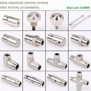HEMAN 고압 3/8 커넥터 스트레이트 52mm 슬립 인터페이스 엘보 장치 Nozzle