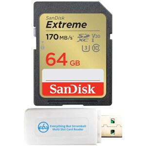 64GB SDXC SD 익스트림 메모리 카드 번들 SDSDXV6 064G GNCIN 캐논 파워샷 G7 마크 III G5 II 디지털 DSLR 카메라 플러스 스트롬볼리 TM 리더기를 제외한 모든 기능을 지원합니다