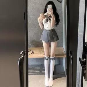 이플 셔츠 섹시 교복 세트02 오프숄더 코스프레 여성