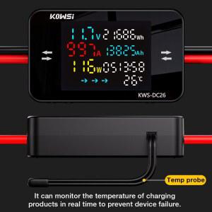 검침기 전기 에너지 전력계 KWSDC26 DC880V 전압 배터리 콘센트 감지기 LED 전압계 XT60 전류계 XT90 충전 테스터