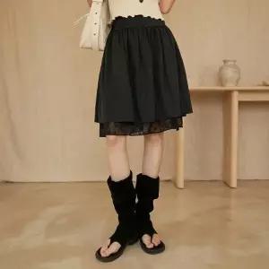 여성 레이어드 시스루 자수 미디 플레어 스커트_25450130_588872
