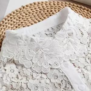 펀칭 레이스 페이크 넥케이프 이너 카라-WFOGV4P