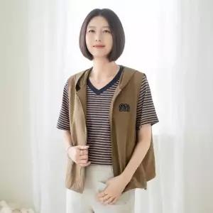 엄마옷 마담4060 나일론라이트후드조끼 -QMVE2605003-