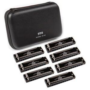JDR HARMONICA 10홀 F E 20톤 D 블루 키 C 7개 A 세트 G BB