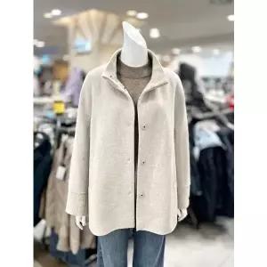 [트리아나]소고 울 캐시 하이넥 핸드메이드 하프 코트 TJ4HA03