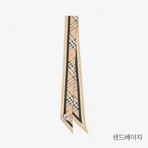 (버버리) 샌드 체크 실크 스카프(8114238)
