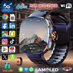 2.40인치 대형 화면 4G/5G 스마트워치 190 °   회전식 카메라 GPS 위치 WIFI 연결 앱 다운로드 안드로이드
