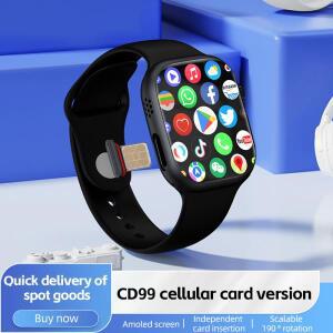2026 새로운 CD99 4G 스마트워치 안드로이드 180 °   회전식 카메라 AMOLED 스크린 SIM 카드 GPS WiFi 심