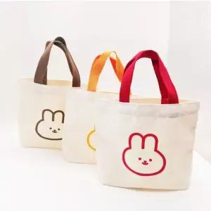 토끼곰 프렌즈 미니 캔버스 토트백 보조 실내화 런치