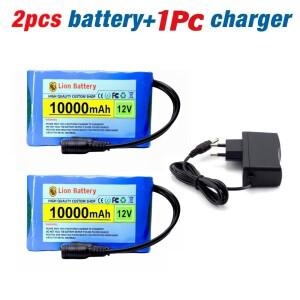 기존의 새로운 휴대용 12V 배터리, 10000mAh 충전식 리튬 이온 18650 팩, DC 12.6V 충전기, CCTV 오디오 증