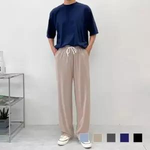와이드 5부 청 바캉스 밴딩팬츠 남자 스트릿 밴딩 7부