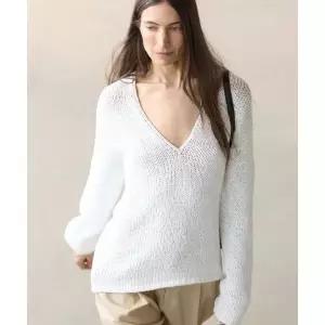 MASSIMO DUTTI 오픈 니트 V넥 스웨터 250331