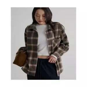 에잇세컨즈 루즈핏 체크 셔츠 브라운 356164SM2D