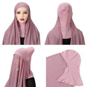 풀커버 내부 이슬람 쉬폰 Hijab 인스턴트 스카프 모자 머리 착용 Underscarf 뼈 보닛 헤드