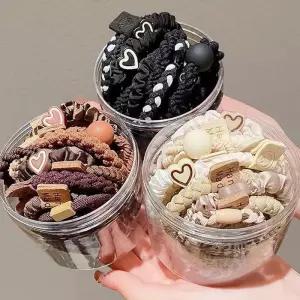 [룽스_65]스판머리끈 머리끈 트위스트 헤어링 5종세트