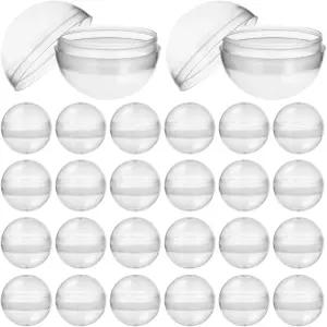 DECHOUS 100개 캡슐 자판기 원형 32mm 투명 플라스틱 충전식 껌볼 기계 DIY 공예 용품 파티 부활절 바구니