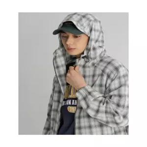456339CCN0 에잇세컨즈 블루종 MA-1 -1 캐주얼 체크 후드 재킷 아이보리 6154036