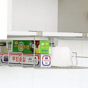 싱크대 상부장 선반 씽크대 상부장 선반 주방 스텐 스테인레스 문걸이 와이어 정리대 수납함 걸이형 수납
