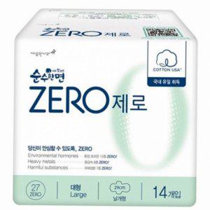 순수한면 데일리 생리대 날개형 오버나이트 대용량 대형 흡수력