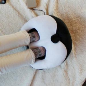블랙 시바견궁둥이 USB 발열방석 겨울 사무실 가정용 발쿠션 발난로 온열패드